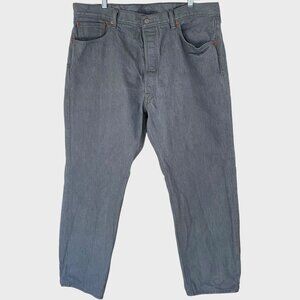 Levi's 501 Shrink-To-Fit Denim Jeans Gray Men's 42X32 Original Fit Straight-Leg